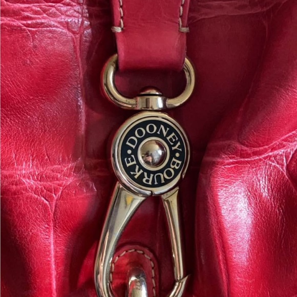 Dooney & Bourke Red Crocodile-Embossed Shoulder Bag - Picture 2 of 6